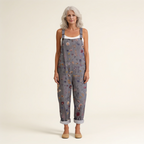 Élodie | Bright Grey Bohemian Floral Jumpsuit