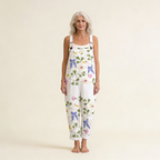 Madeleine | Delicate Floral Swan-Print Jumpsuit