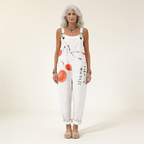 Élodie | Bright Artistic Coral-Accent Jumpsuit