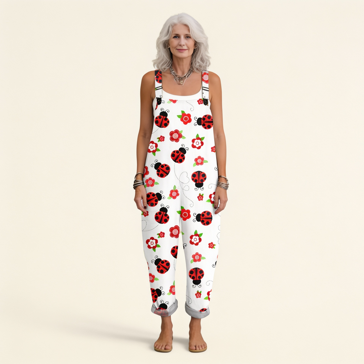 Gabrielle | Bright Country Ladybird-Print Jumpsuit