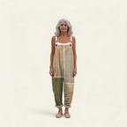 Juliette | Bright Minimal Natural-Stripe Jumpsuit
