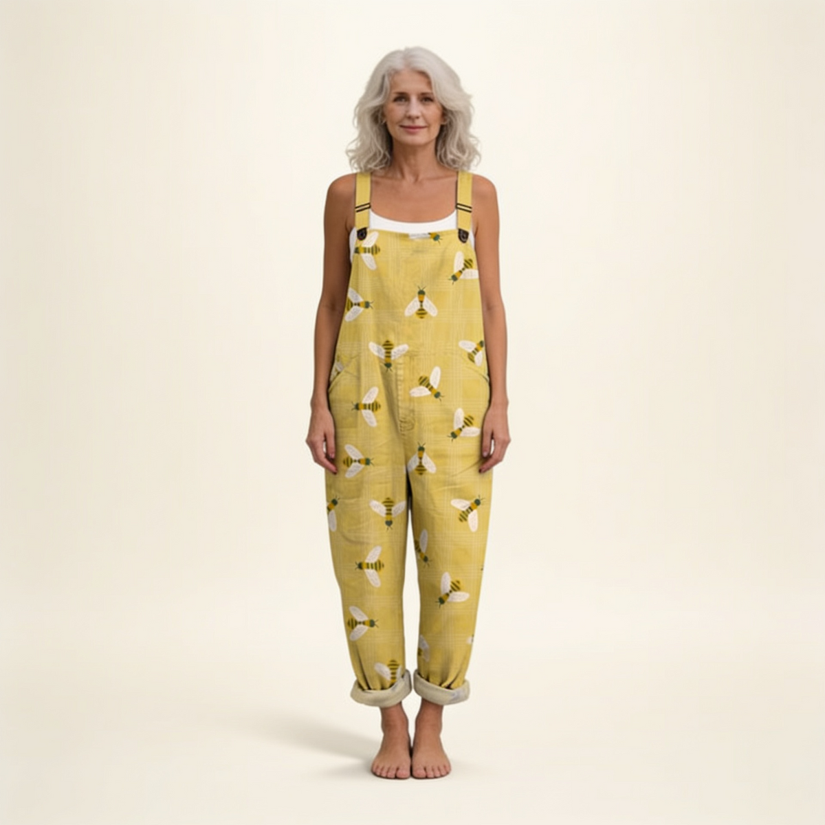 Élodie | Bright Sunlit Bee-Print Jumpsuit