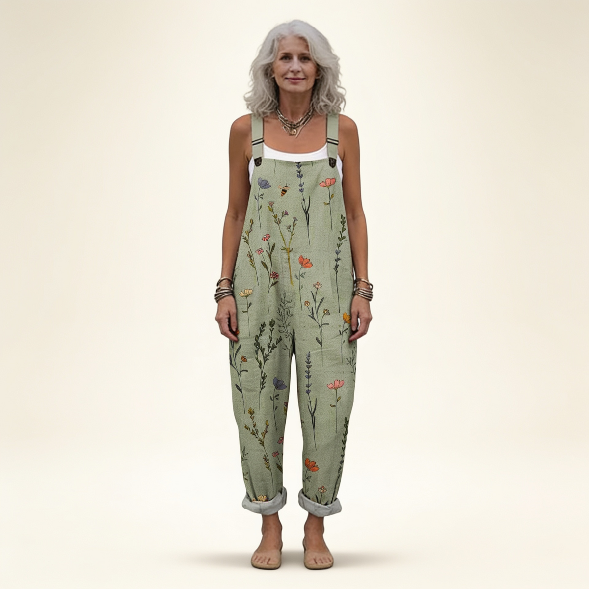 Claire | Bright Country Sage Floral Jumpsuit