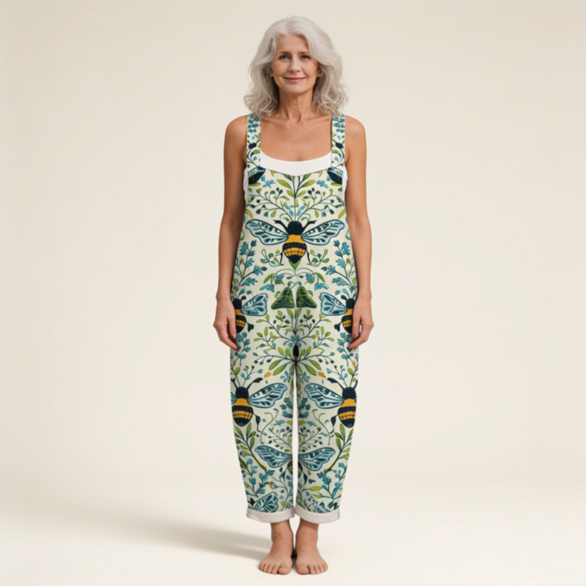 Maëlys | Botanical Bee-Print Jumpsuit