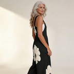 Amandine | Elegant Contrast Bohemian Floral Jumpsuit