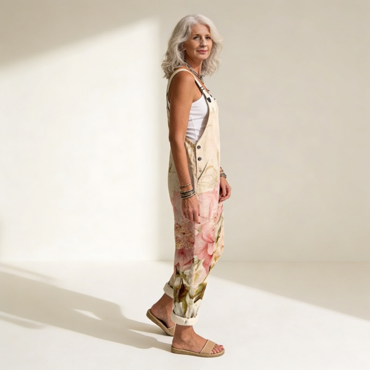 Elise | Bright Pastel Bohemian Floral Jumpsuit