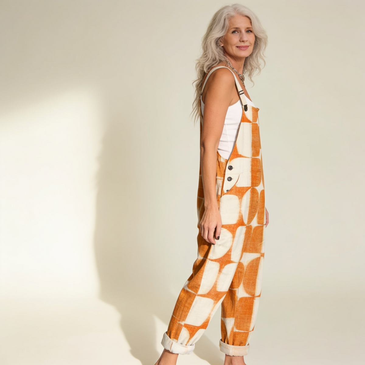 Cléophée | Radiant Retro Sun-Print Jumpsuit