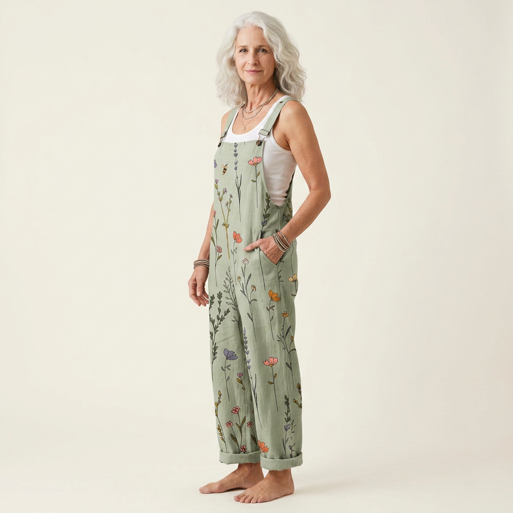 Claire | Bright Country Sage Floral Jumpsuit