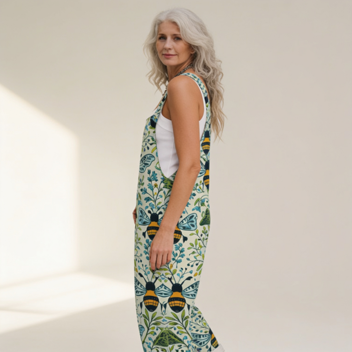 Maëlys | Botanical Bee-Print Jumpsuit