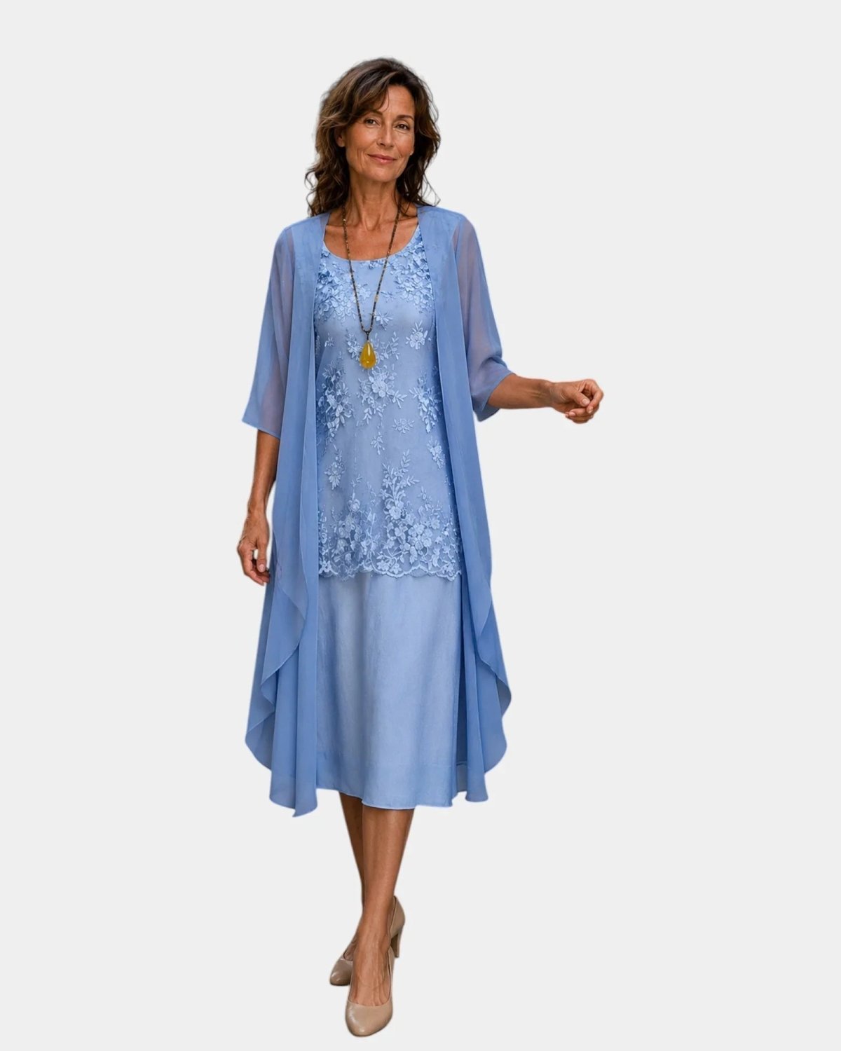 Mahélia | Elegant Two-Piece Chiffon Dress
