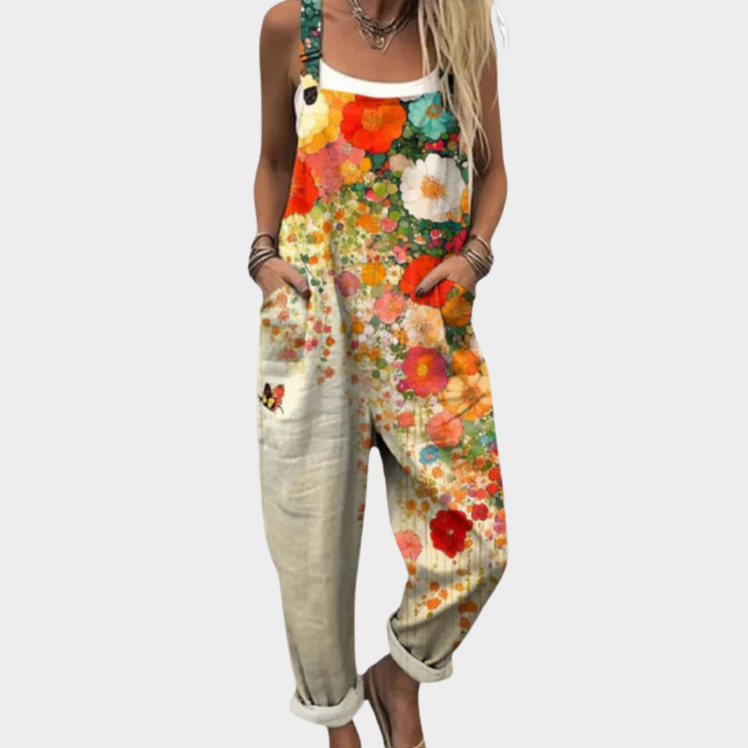 Margaux | Bright Artistic Floral Jumpsuit - Eleanor York