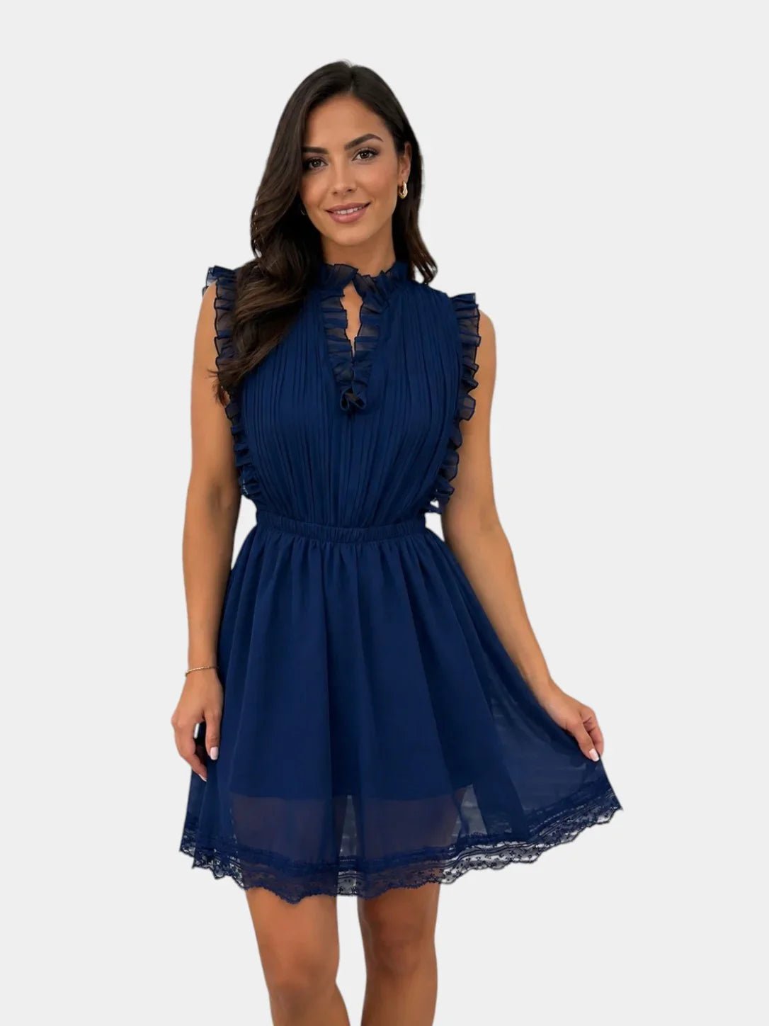 Maxence | Lace jumpsuit with pleated ruffles
